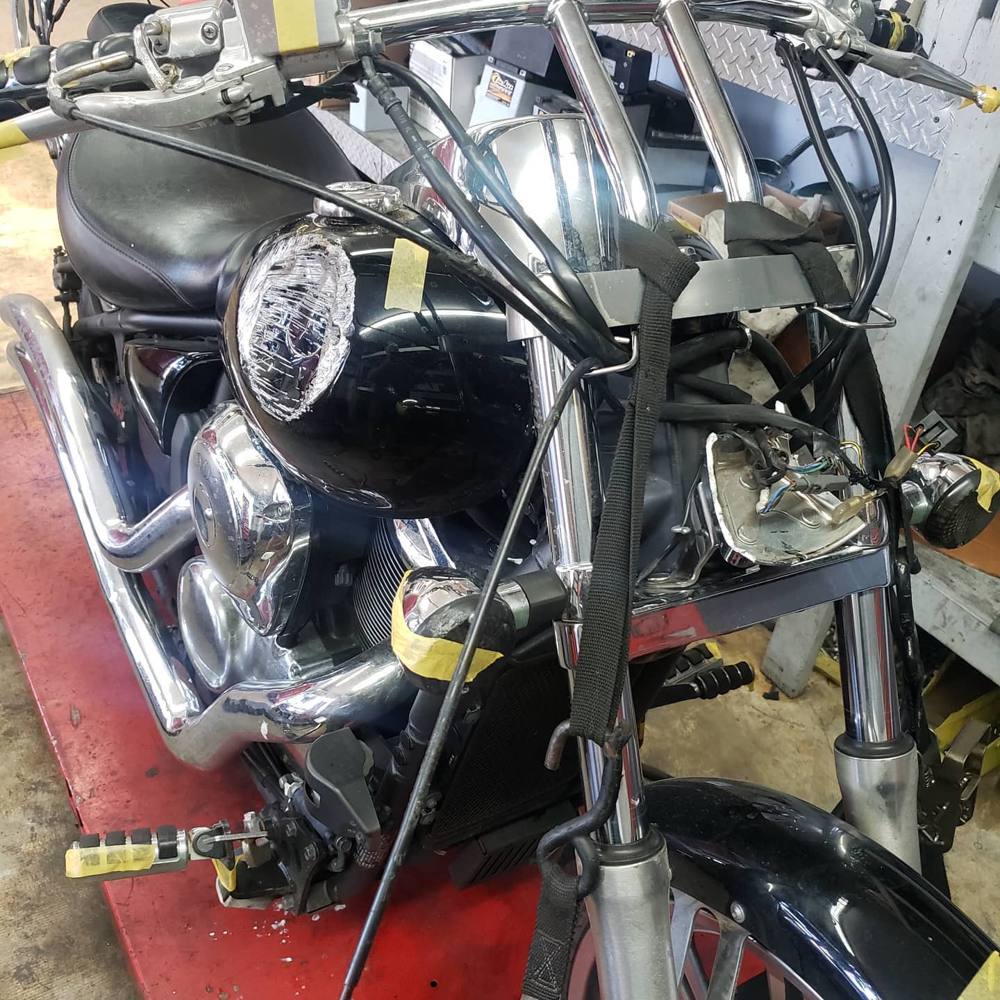 doing a repair on a Kawasaki